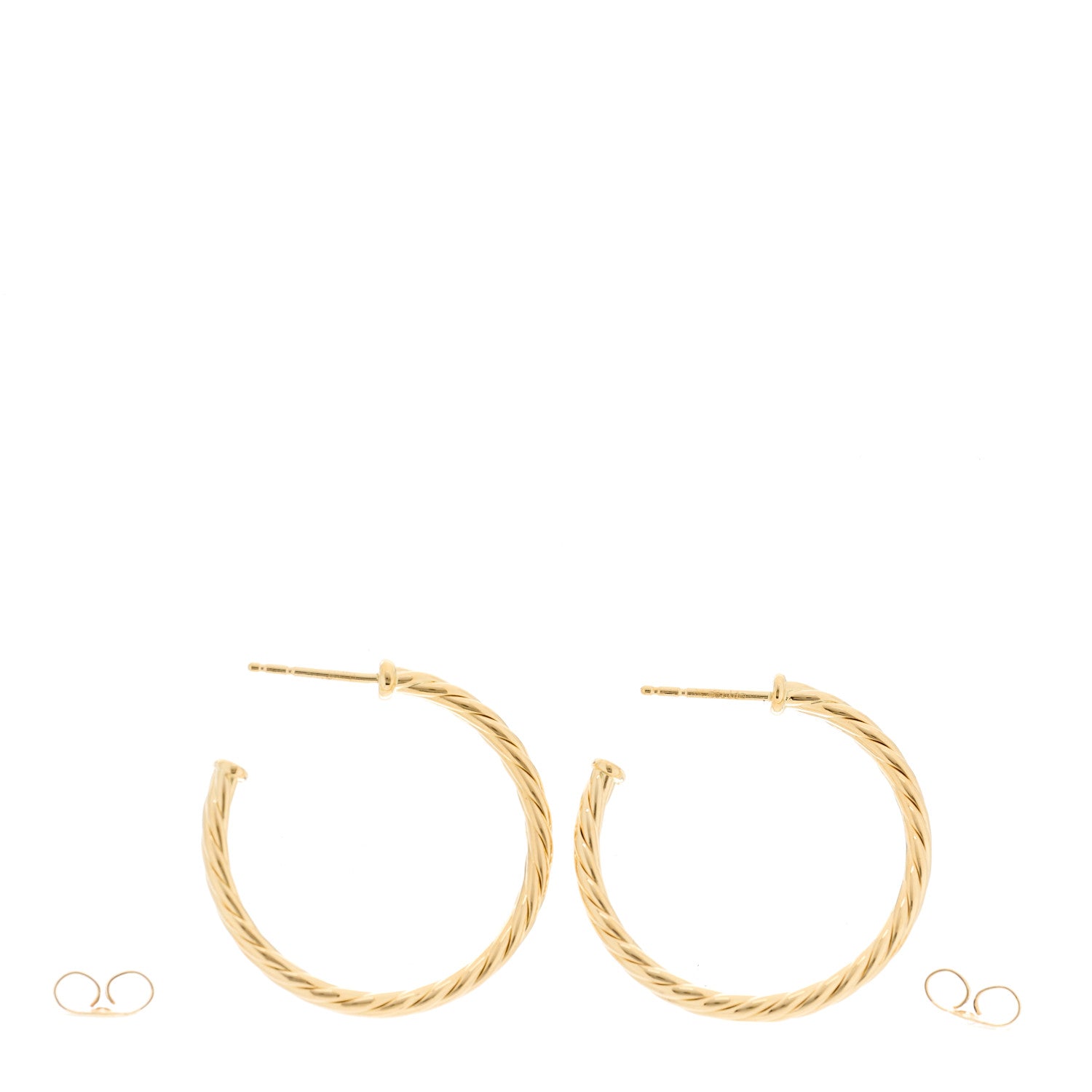 David Yurman 18K Yellow Gold Small Cablespira Hoop Earrings 3 of 5