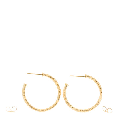 David Yurman 18K Yellow Gold Small Cablespira Hoop Earrings 3 of 5