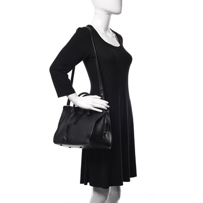 Saint Laurent Smooth Calfskin Small Monogram Cabas Black 2 of 14