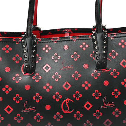 Christian Louboutin Perforated Calfskin Degrade Loubinthesky East West Cabata Tote Black Red 8 of 11