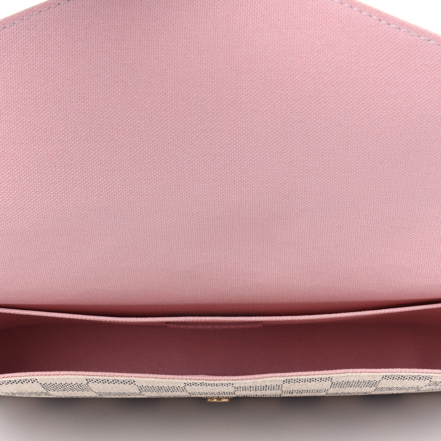Damier Azur Pochette Felicie Chain Wallet Rose Ballerine