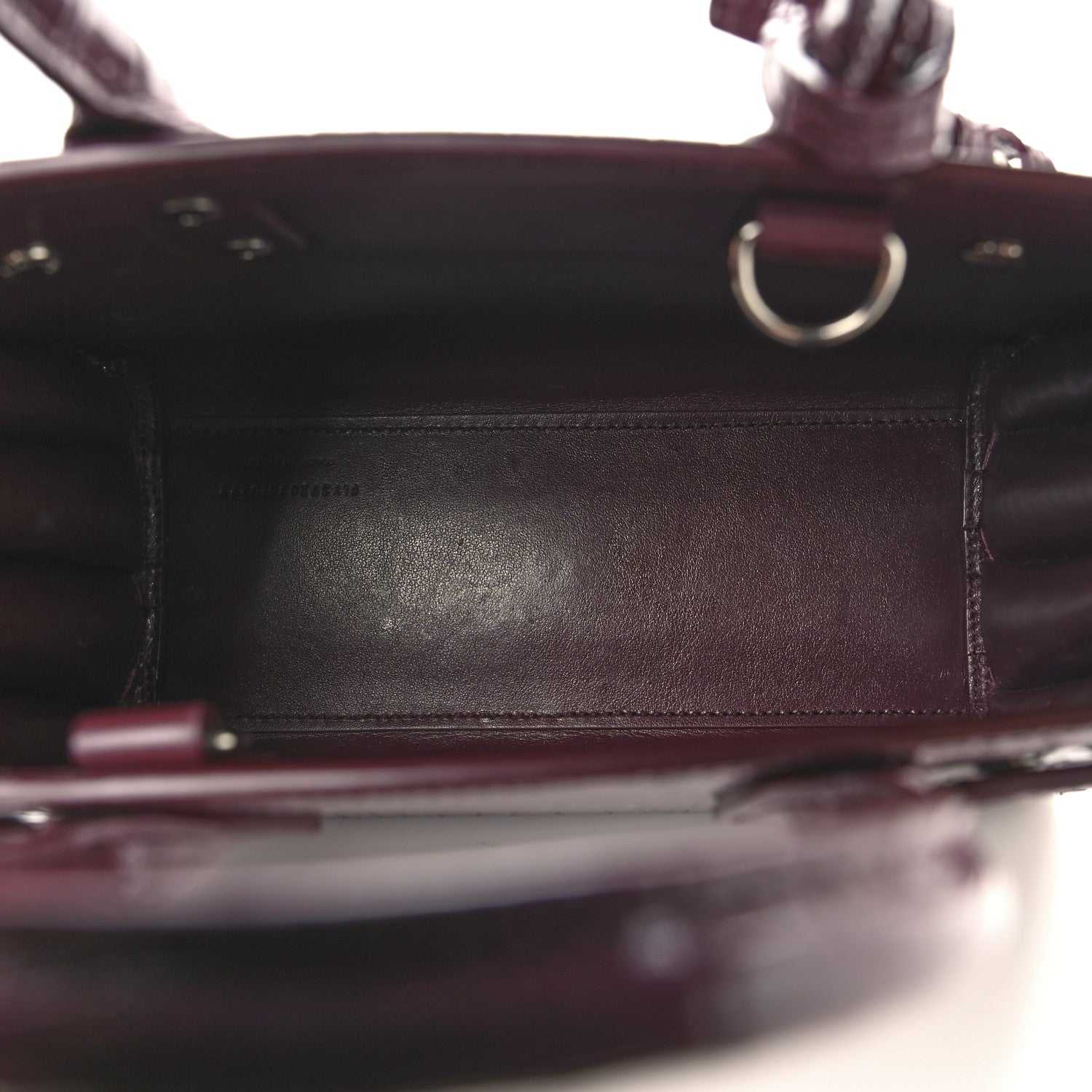 Saint Laurent Calfskin Crocodile Embossed Nano Sac De Jour Bordeaux 5 of 10