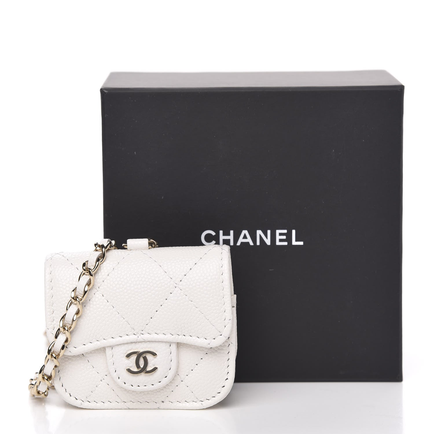 Chanel Caviar Quilted Airpods Pro Case White 8 of 8