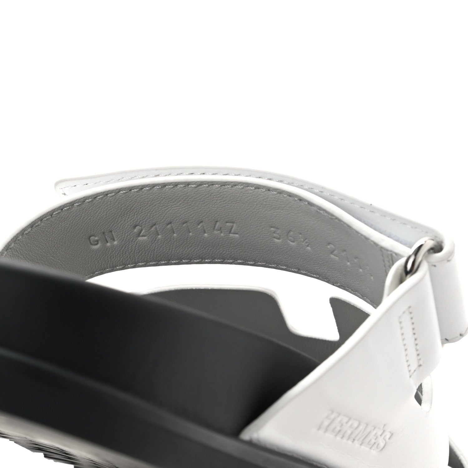 Hermes Calfskin Womens Chypre Sandals 36.5 White 8 of 9
