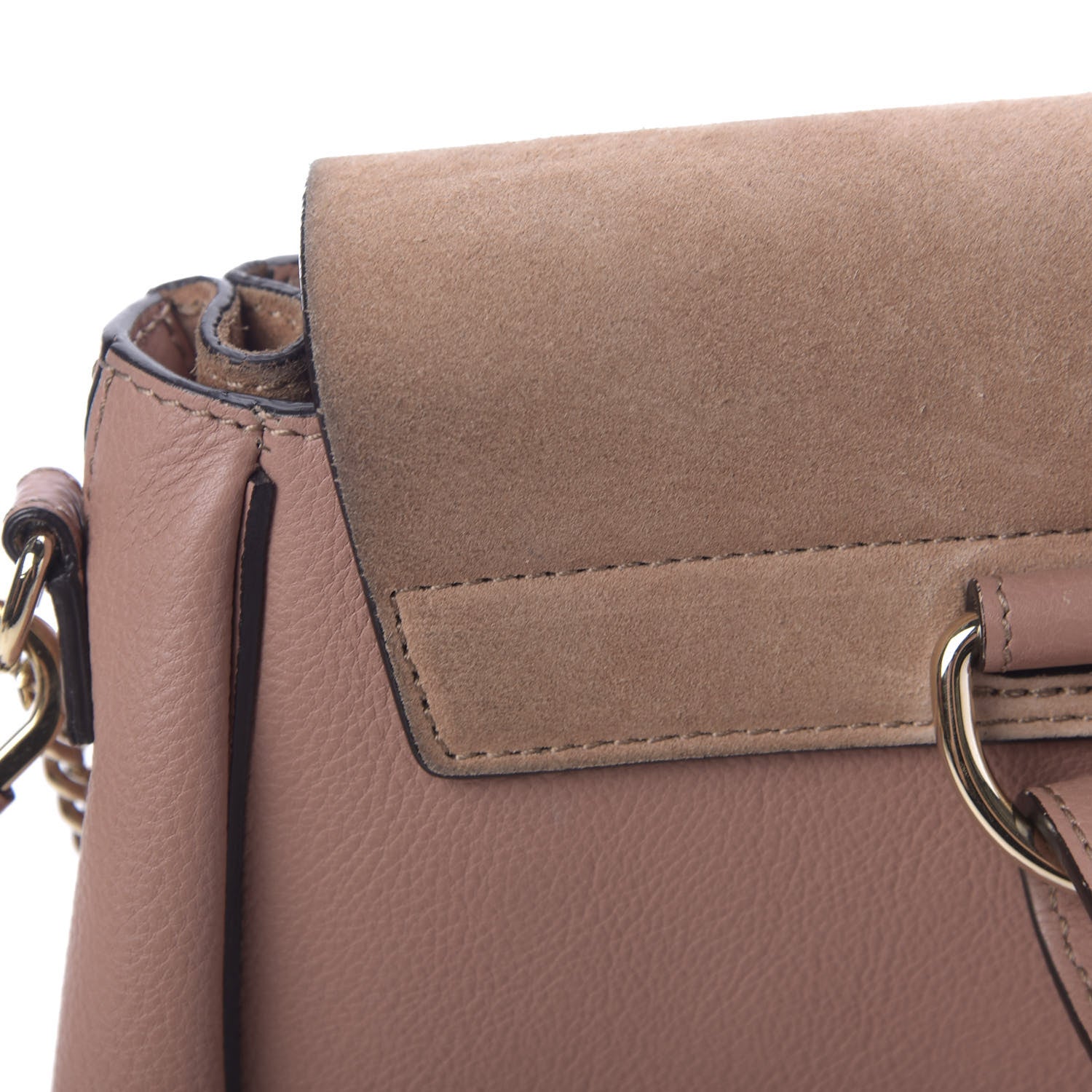 Chloe Suede Calfskin Small Faye Backpack Nougat 13 of 14