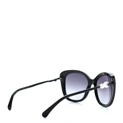Chanel Acetate Butterfly Winter Pearl Sunglasses 5339-H Black 4 of 7