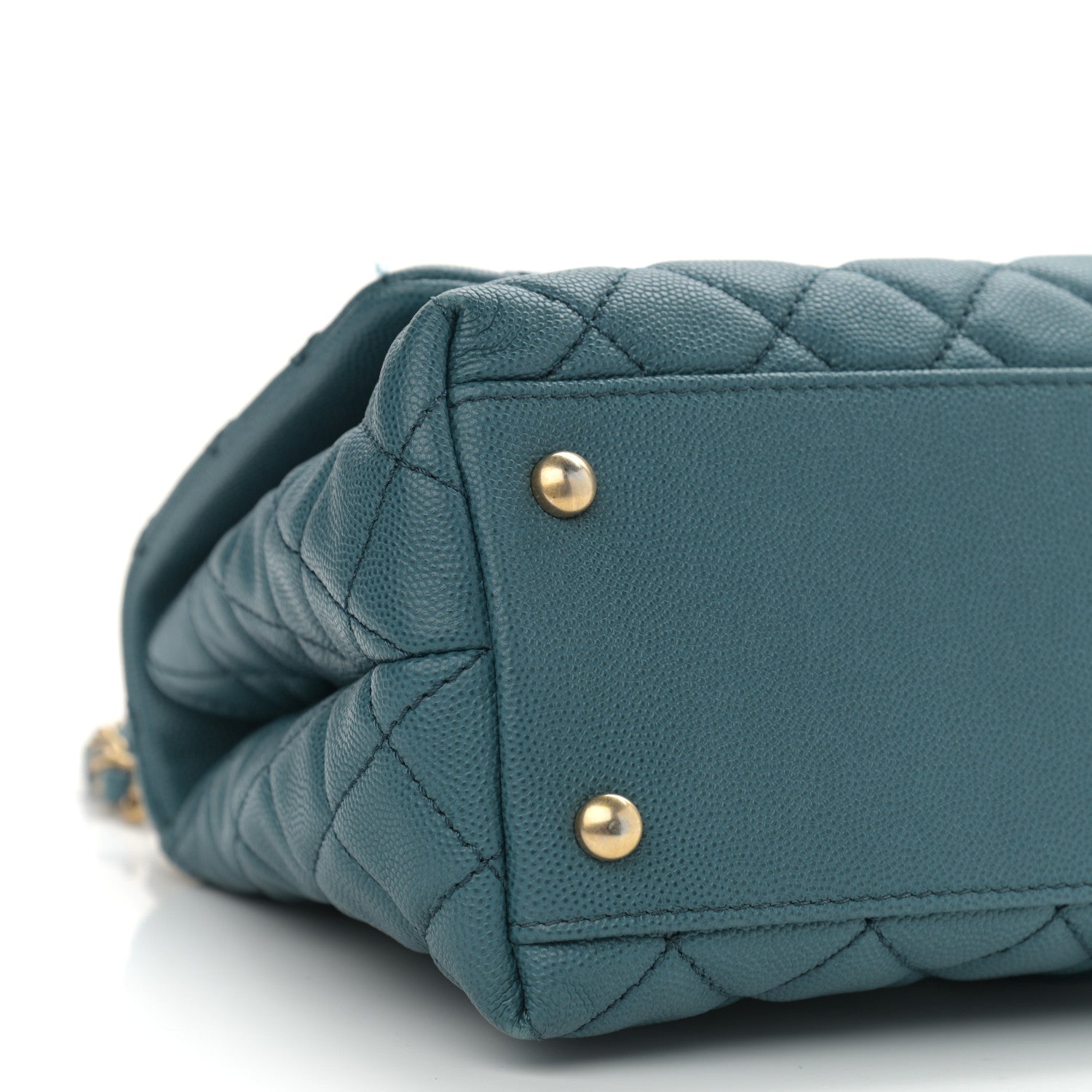 Chanel Caviar Quilted Small Coco Handle Flap Dark Turqouise 9 of 11