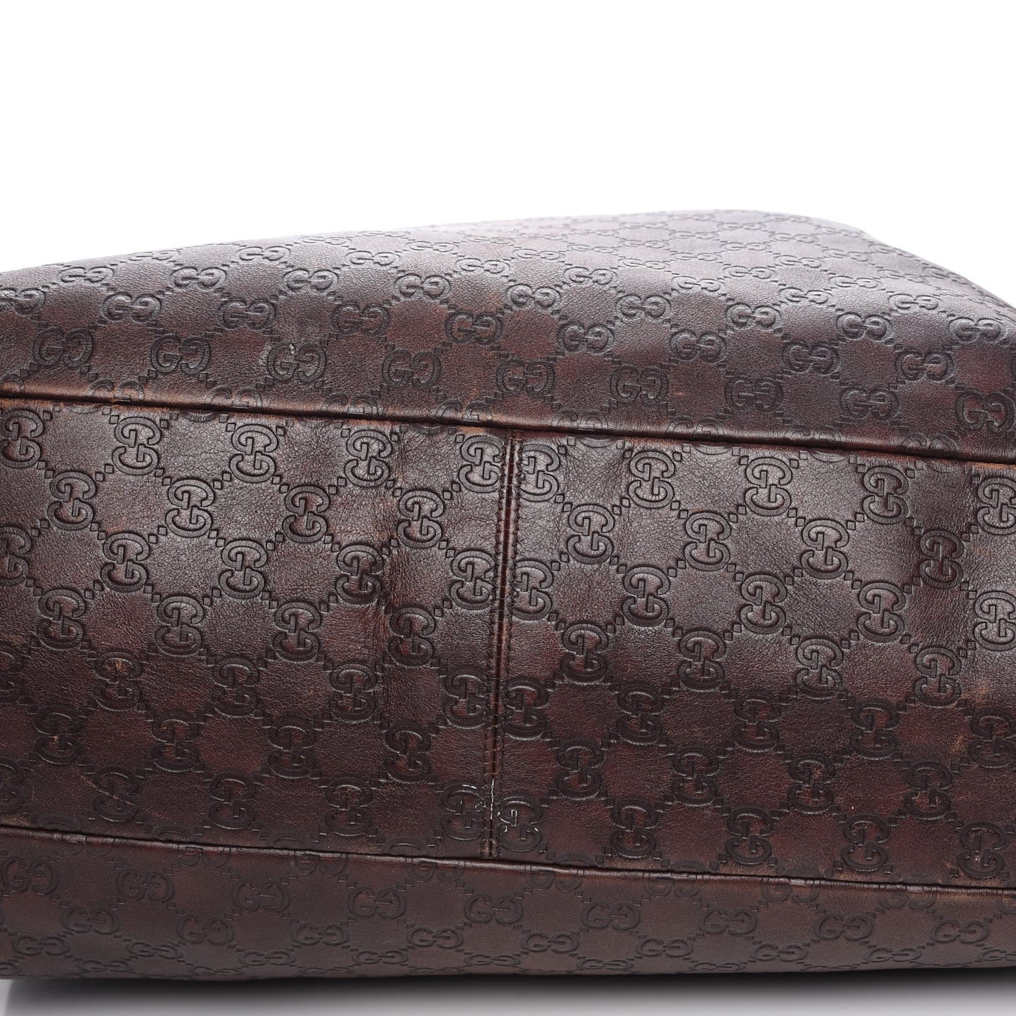 Guccissima Large Horsebit Chain Hobo Chocolate Brown