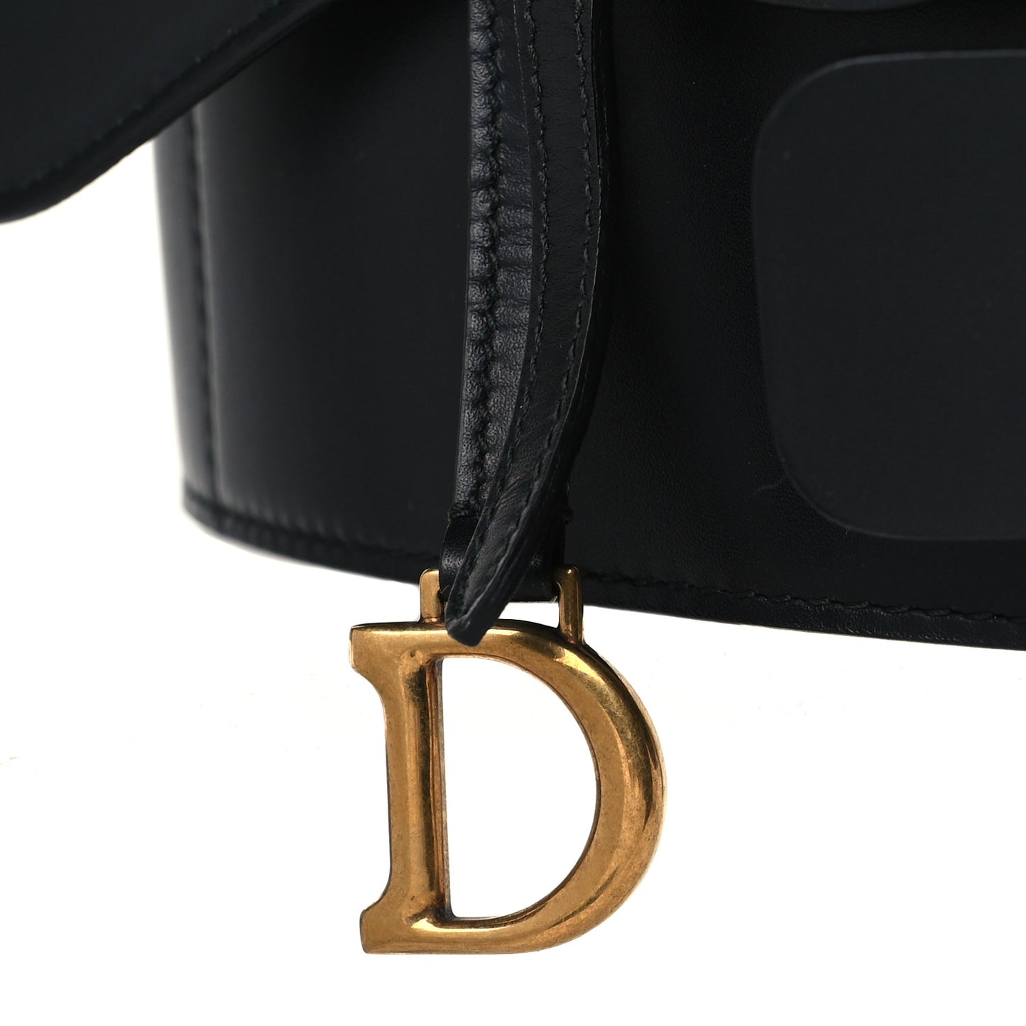 Calfskin Grommet Saddle Belt 80 Black