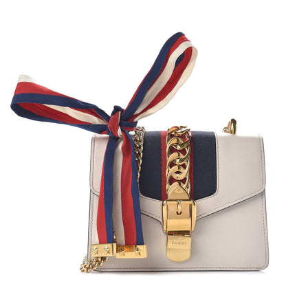 Gucci Calfskin Mini Sylvie Chain Shoulder Bag White 1 of 12