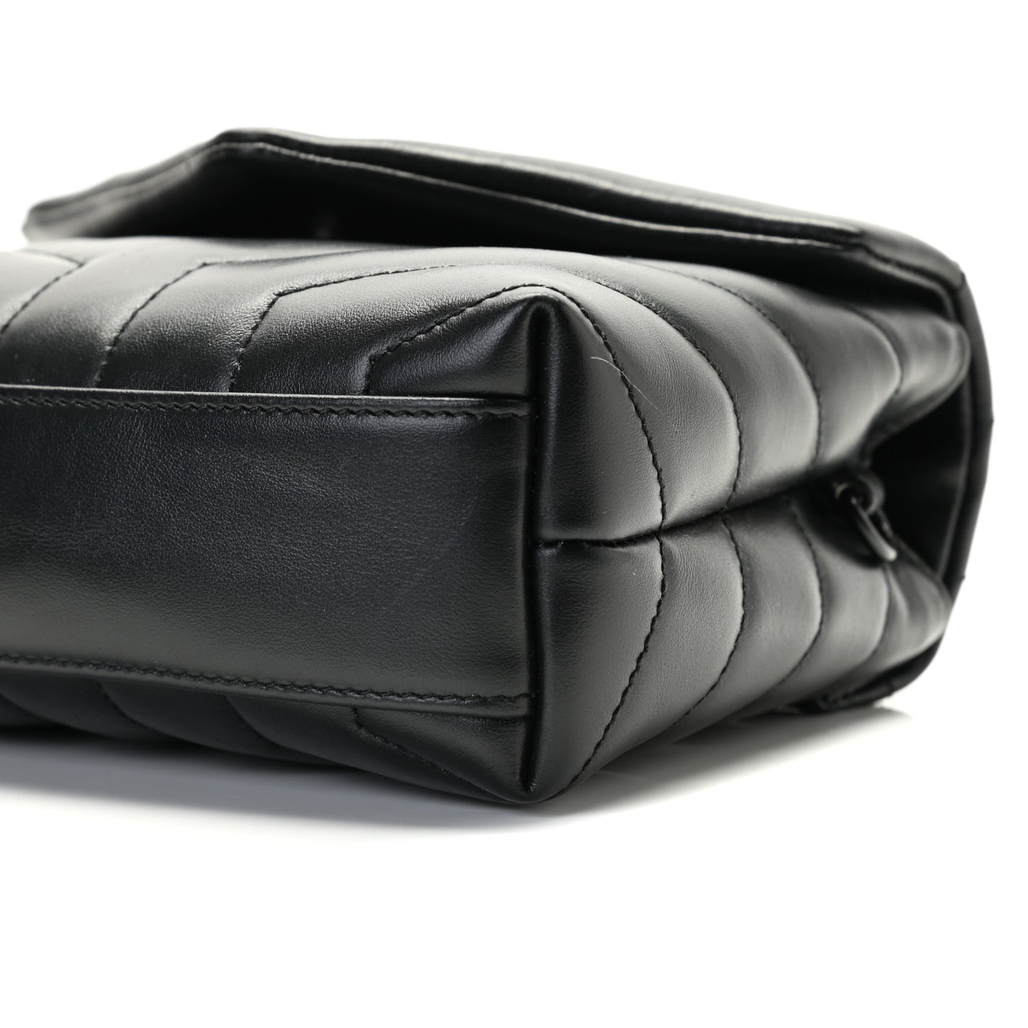 Calfskin Y Quilted Monogram Toy Loulou Crossbody Bag Black