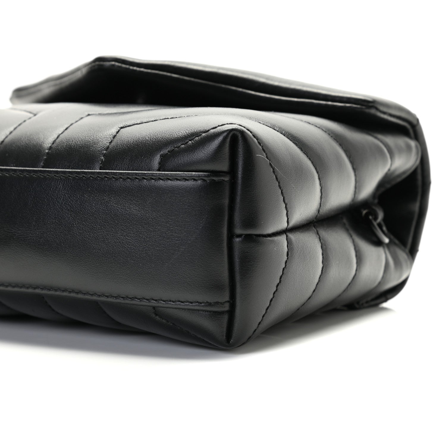 Saint Laurent Calfskin Y Quilted Monogram Toy Loulou Crossbody Bag Black 6 of 12