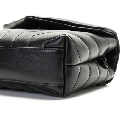 Saint Laurent Calfskin Y Quilted Monogram Toy Loulou Crossbody Bag Black 6 of 12