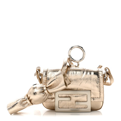 Fendi Metallic Nano Maxi Buckle Baguette Charm Rose Gold 1 of 10