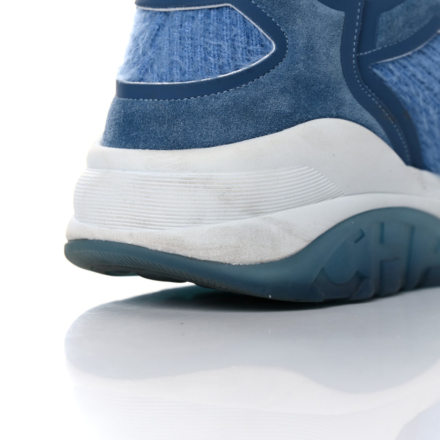 Suede Calfskin Stretch Fabric CC Sneakers Light Blue
