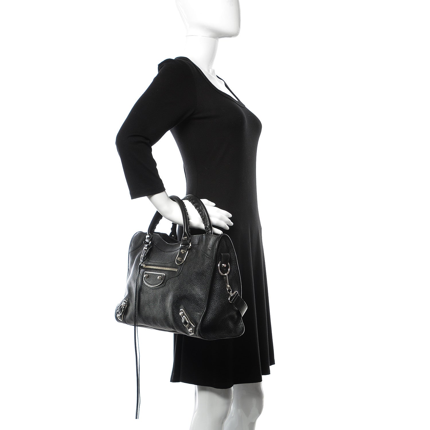 Balenciaga Chevre Silver Metallic Edge Hardware City Black 2 of 10