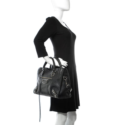 Balenciaga Chevre Silver Metallic Edge Hardware City Black 2 of 10