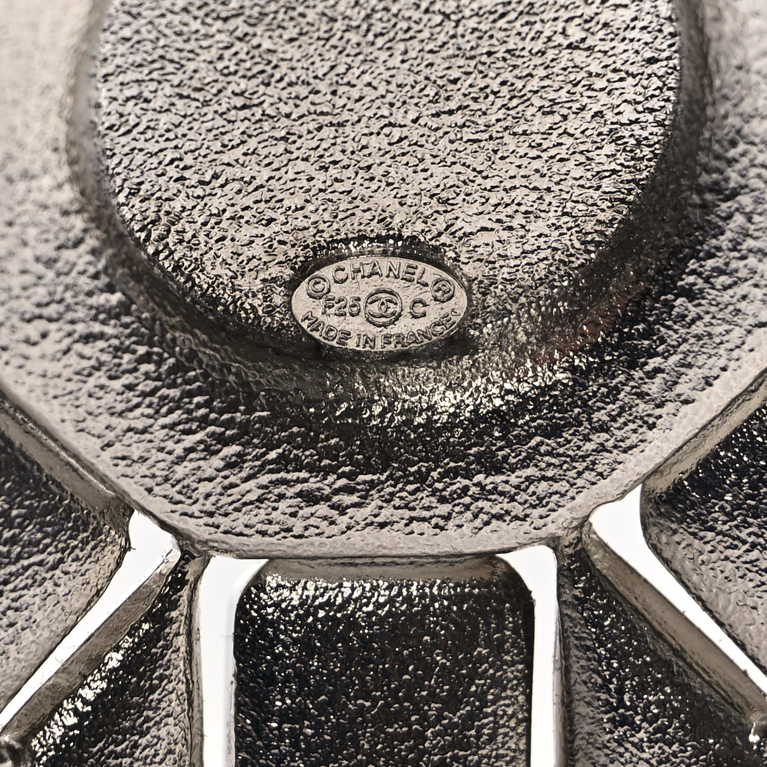 Chanel Enamel Crystal CC Brooch White Silver 3 of 4