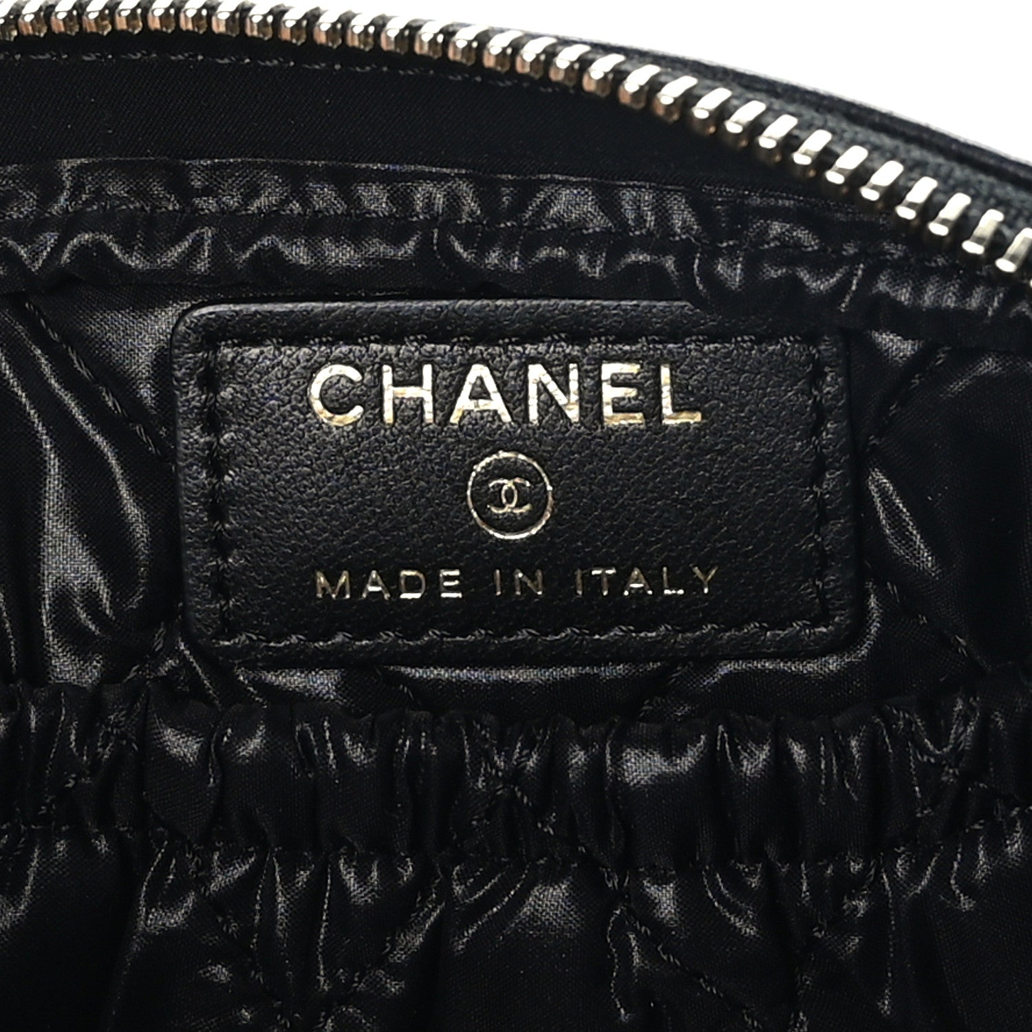 Chanel Lambskin Quilted Small Curvy Pouch Cosmetic Case Black 6 of 9