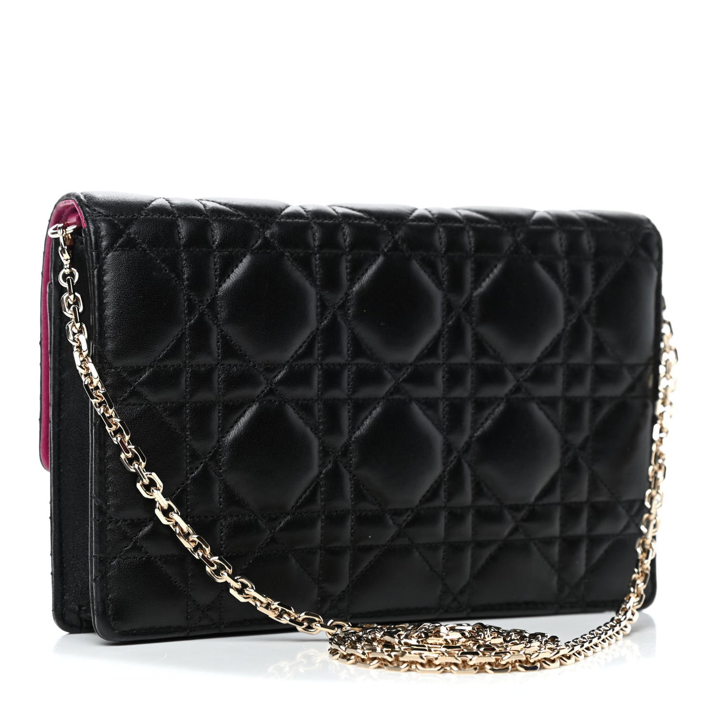 Lambskin Cannage Miss Dior Promenade Pouch Black