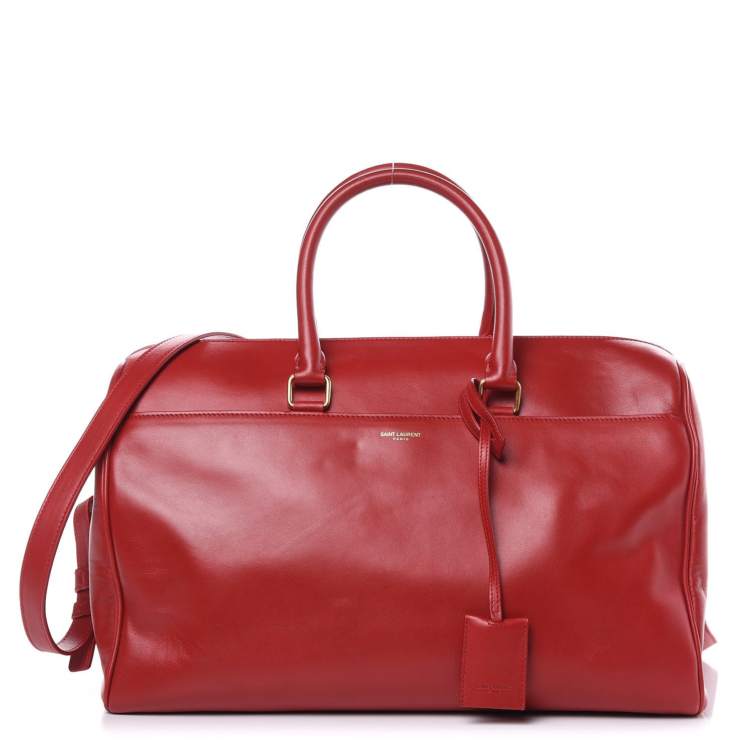 Saint Laurent Calfskin Classic Duffle 12 Red 1 of 12