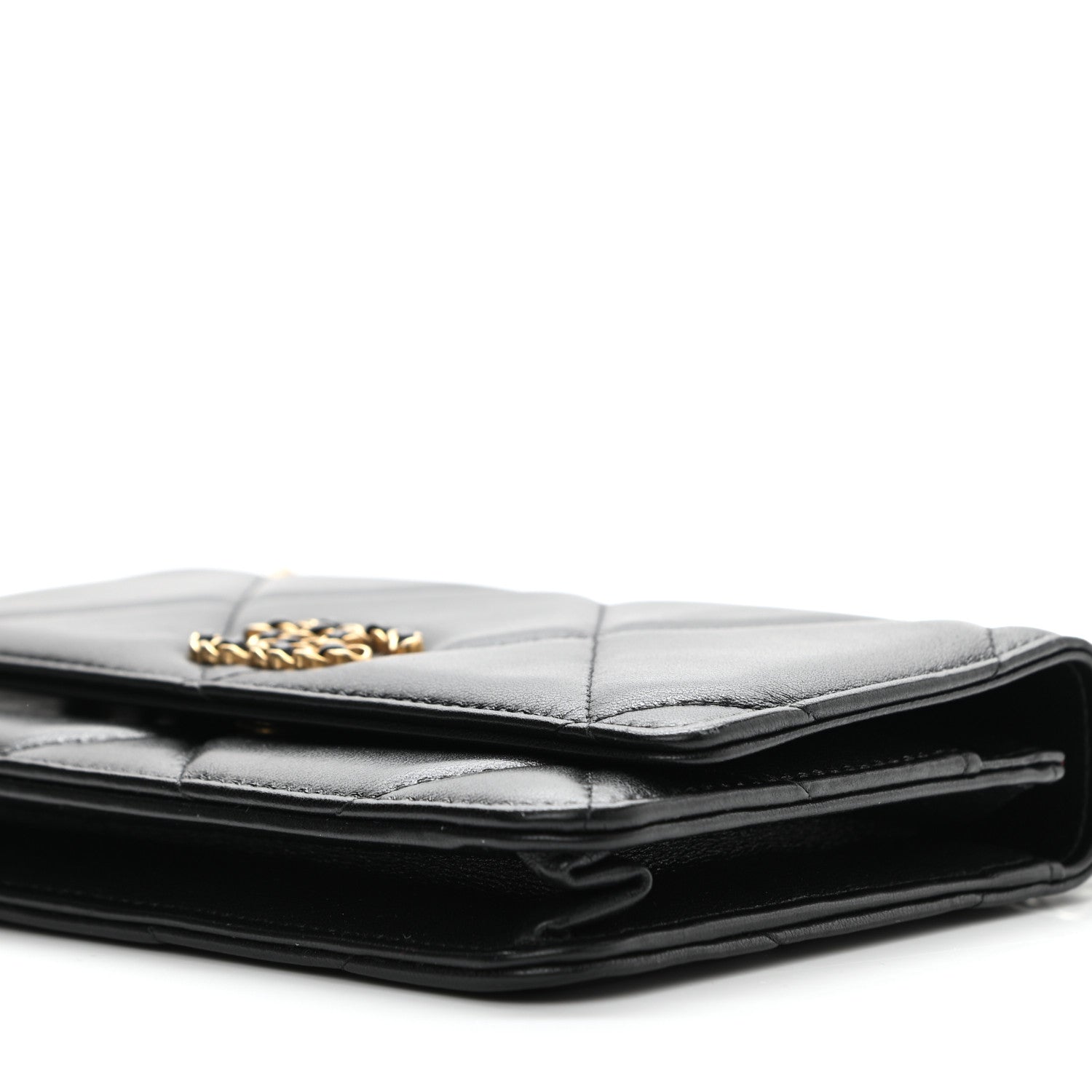 Chanel Lambskin Quilted Chanel 19 Wallet On Chain WOC Black 11 of 13