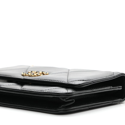 Chanel Lambskin Quilted Chanel 19 Wallet On Chain WOC Black 11 of 13