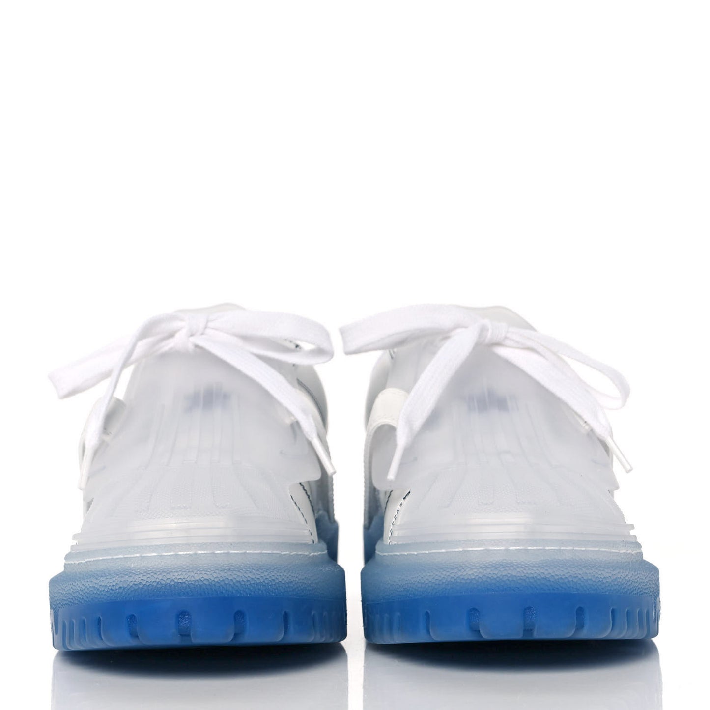 Calfskin Clear Rubber Dior-ID Platform Sneakers 38 White Deep Blue
