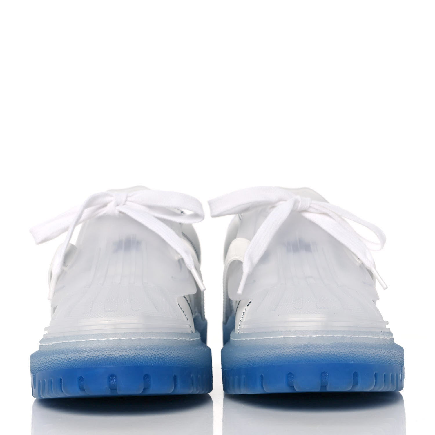 Christian Dior Calfskin Clear Rubber Dior-ID Platform Sneakers 38 White Deep Blue 2 of 7