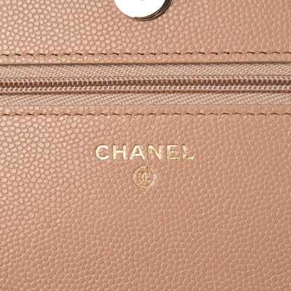 Chanel Caviar Quilted Wallet On Chain WOC Beige 6 of 12