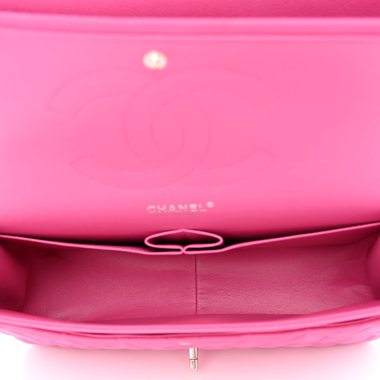 Iridescent Caviar Quilted Jumbo Double Flap Pink