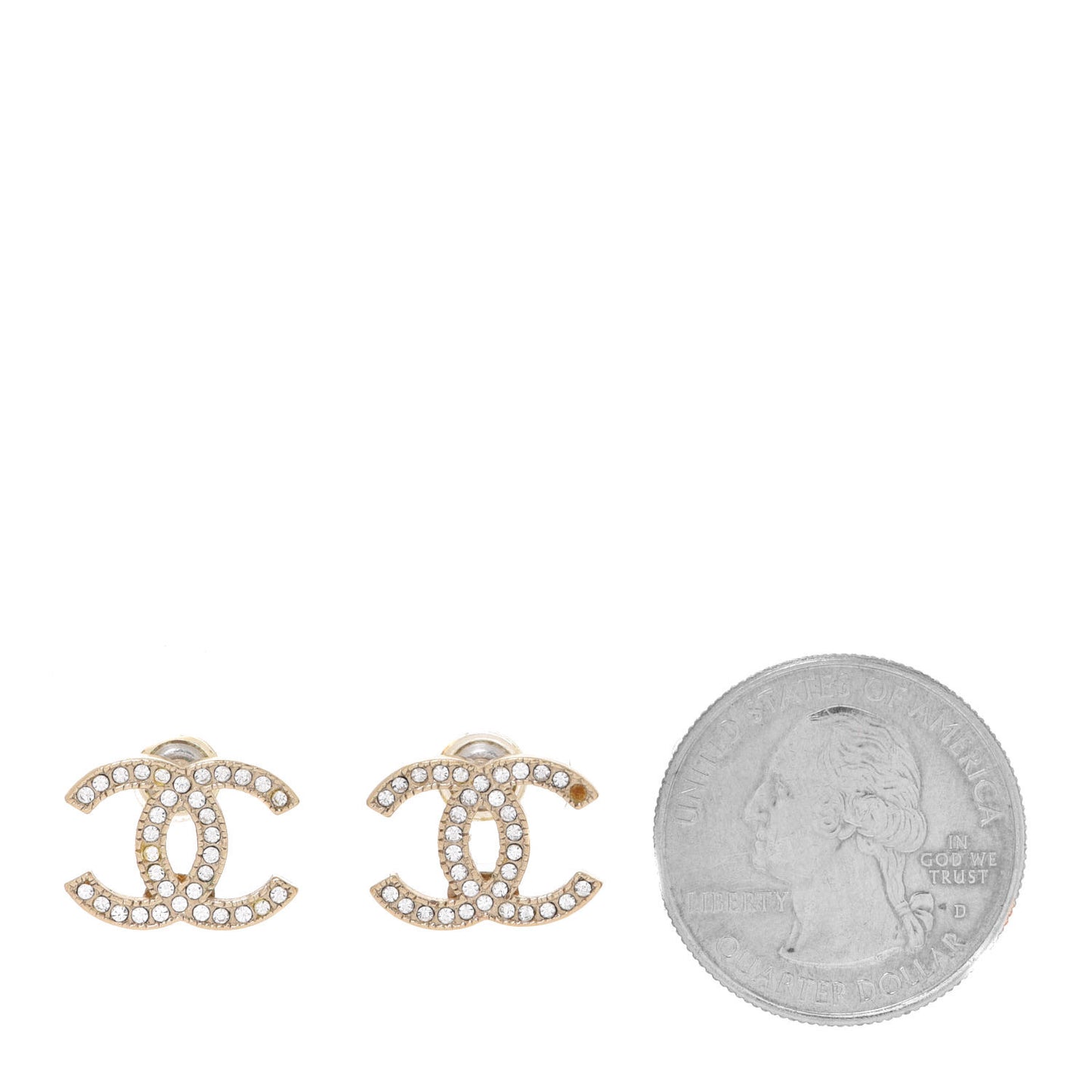 Crystal CC Earrings Gold