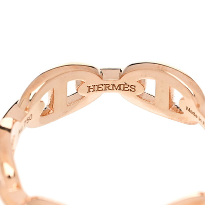 Hermes 18K Rose Gold PM Chaine d'Ancre Enchainee Ring 53 6.5 4 of 9