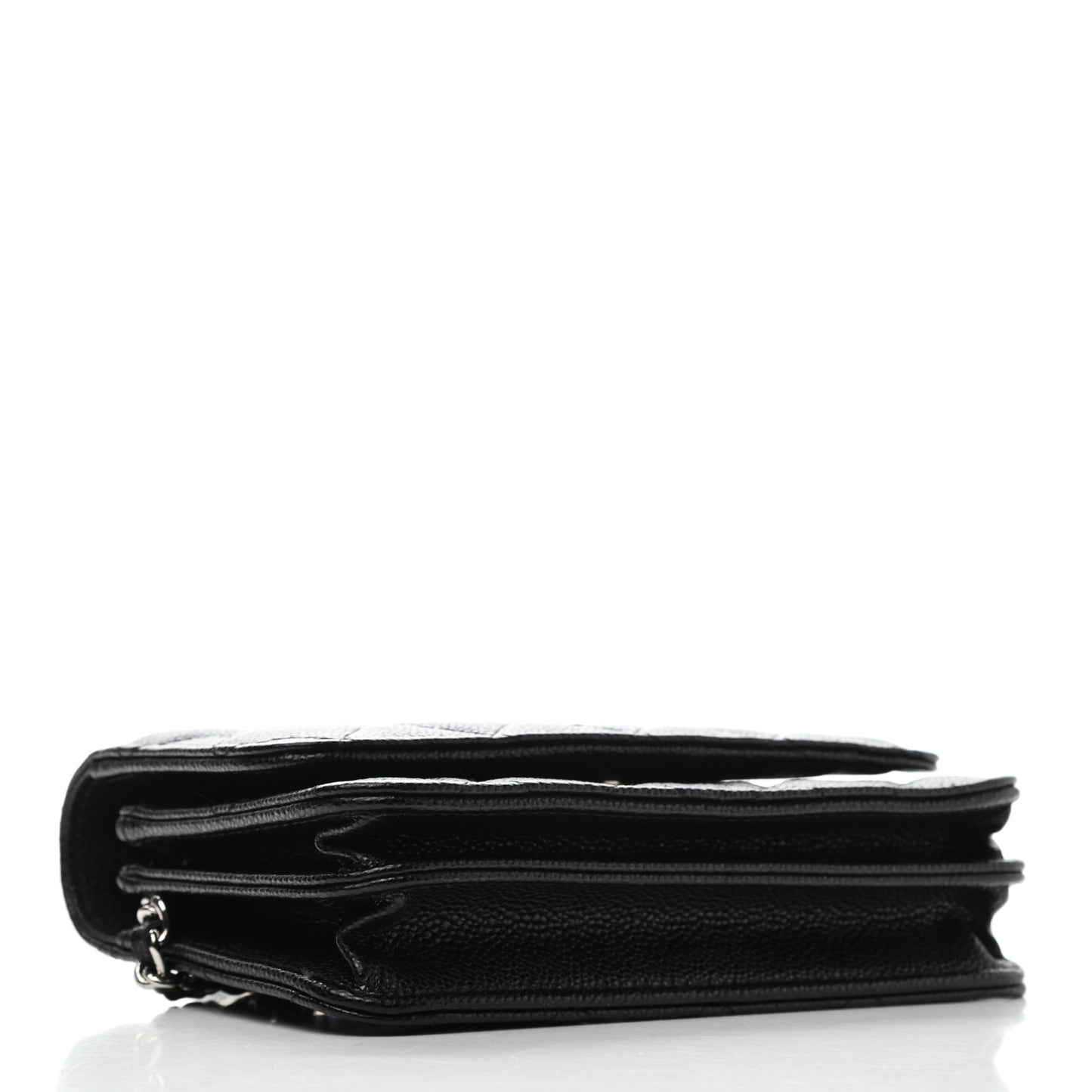 Caviar Quilted Mini Wallet On Chain WOC Black