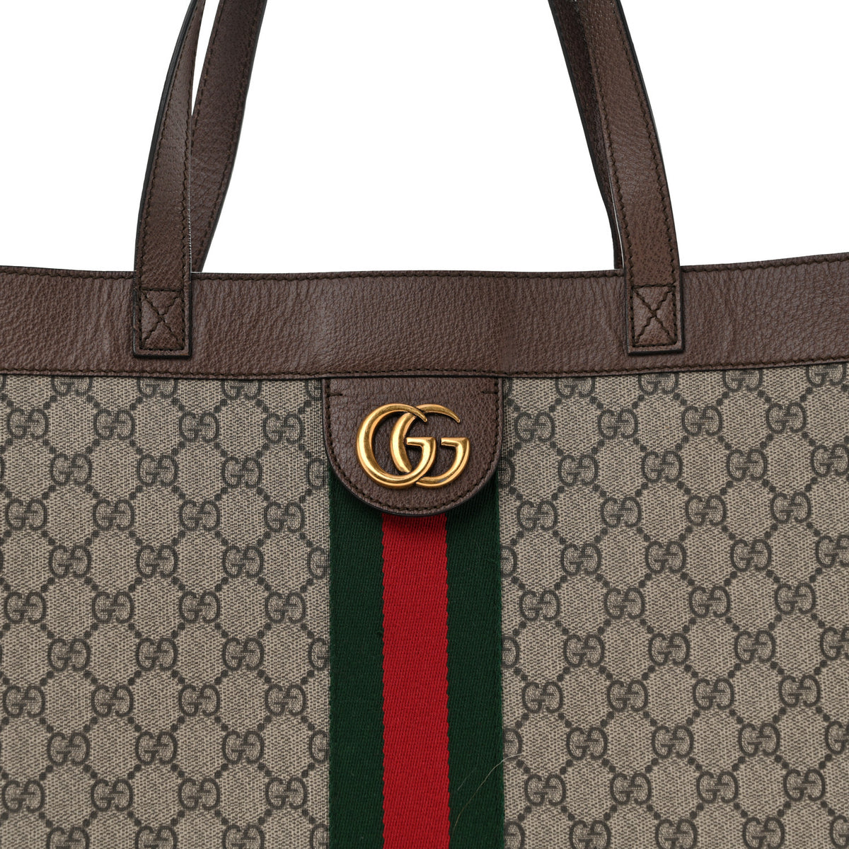 Gucci GG Supreme Monogram Web Ophidia Tote Brown 9 of 16