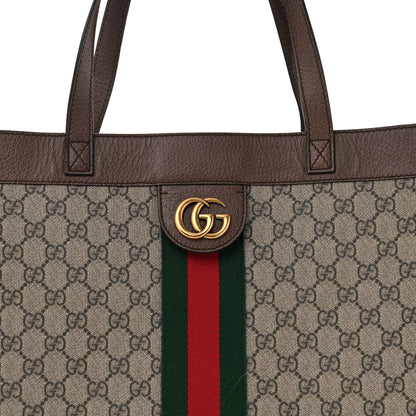 Gucci GG Supreme Monogram Web Ophidia Tote Brown 9 of 16