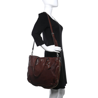 Prada Vitello Daino Zip Tote Tabacco 4 of 9