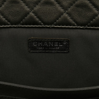 Chanel Metallic Calfskin Quilted XXL Travel Flap Bag Dark Silver 6 of 11