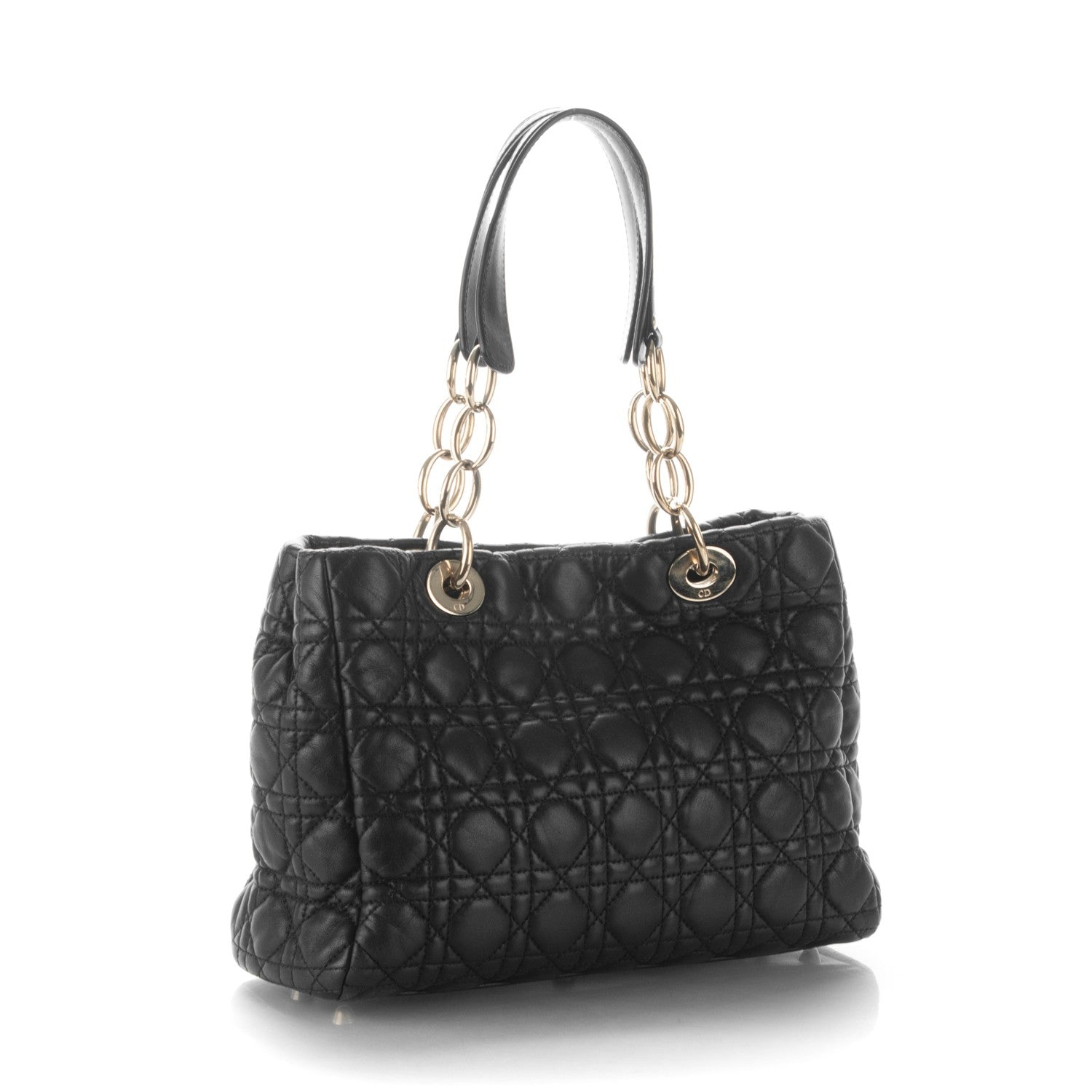 Christian Dior Lambskin Cannage Small Dior Soft Shopping Tote Black 3 of 7