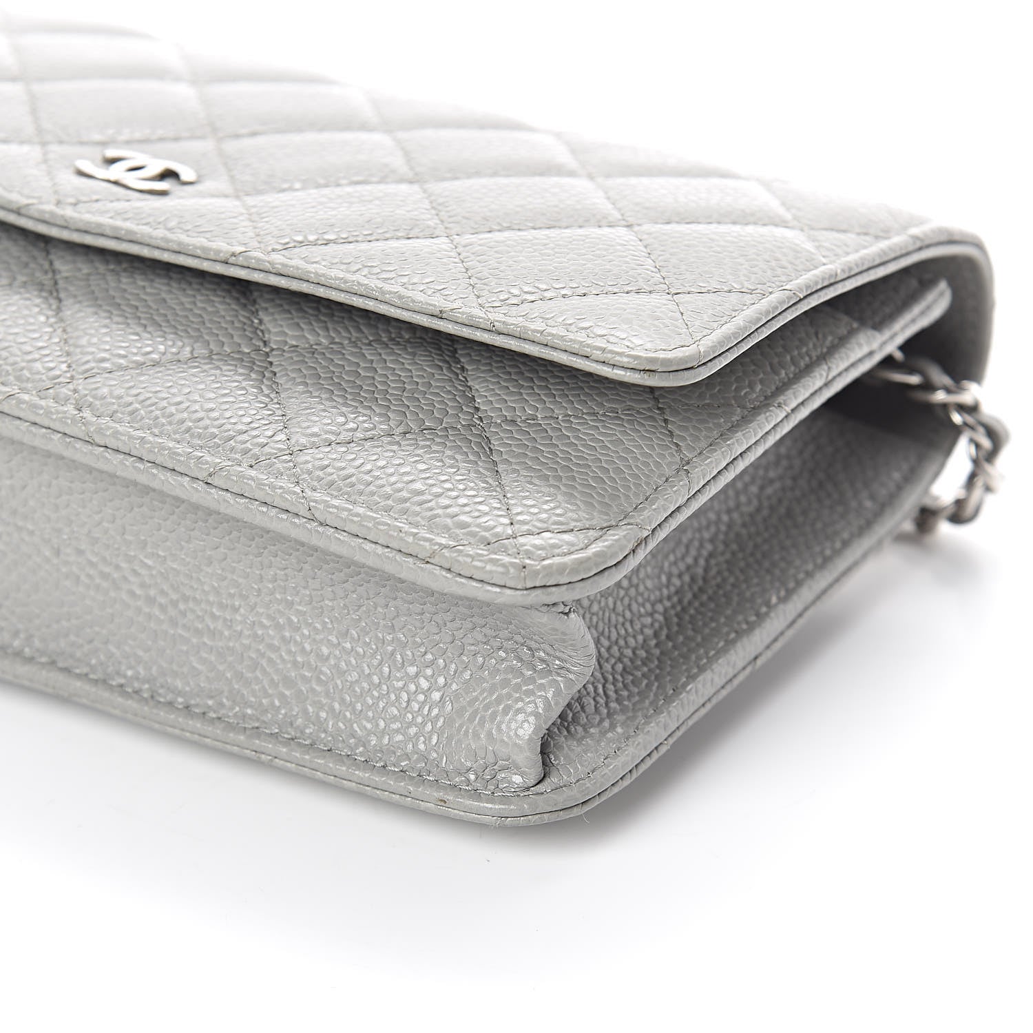 Chanel Caviar Quilted Wallet on Chain WOC Grey 10 of 11