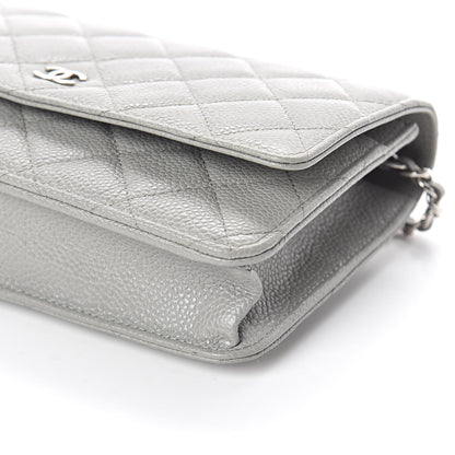 Chanel Caviar Quilted Wallet on Chain WOC Grey 10 of 11