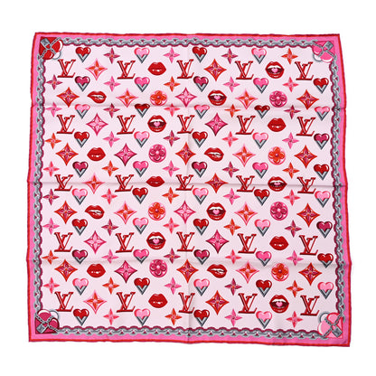 Louis Vuitton Silk Monogram Lucky Square Scarf Rose Pop 1 of 4