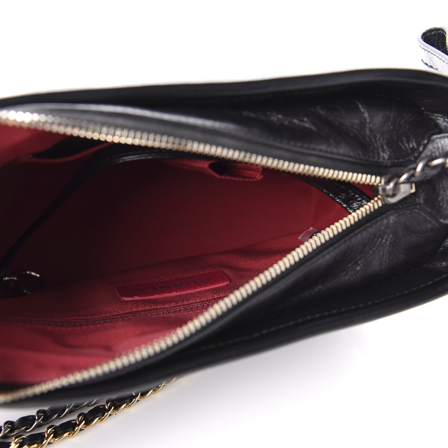 Chanel Aged Calfskin Chevron Quilted Small Gabrielle Hobo Black 5 of 11