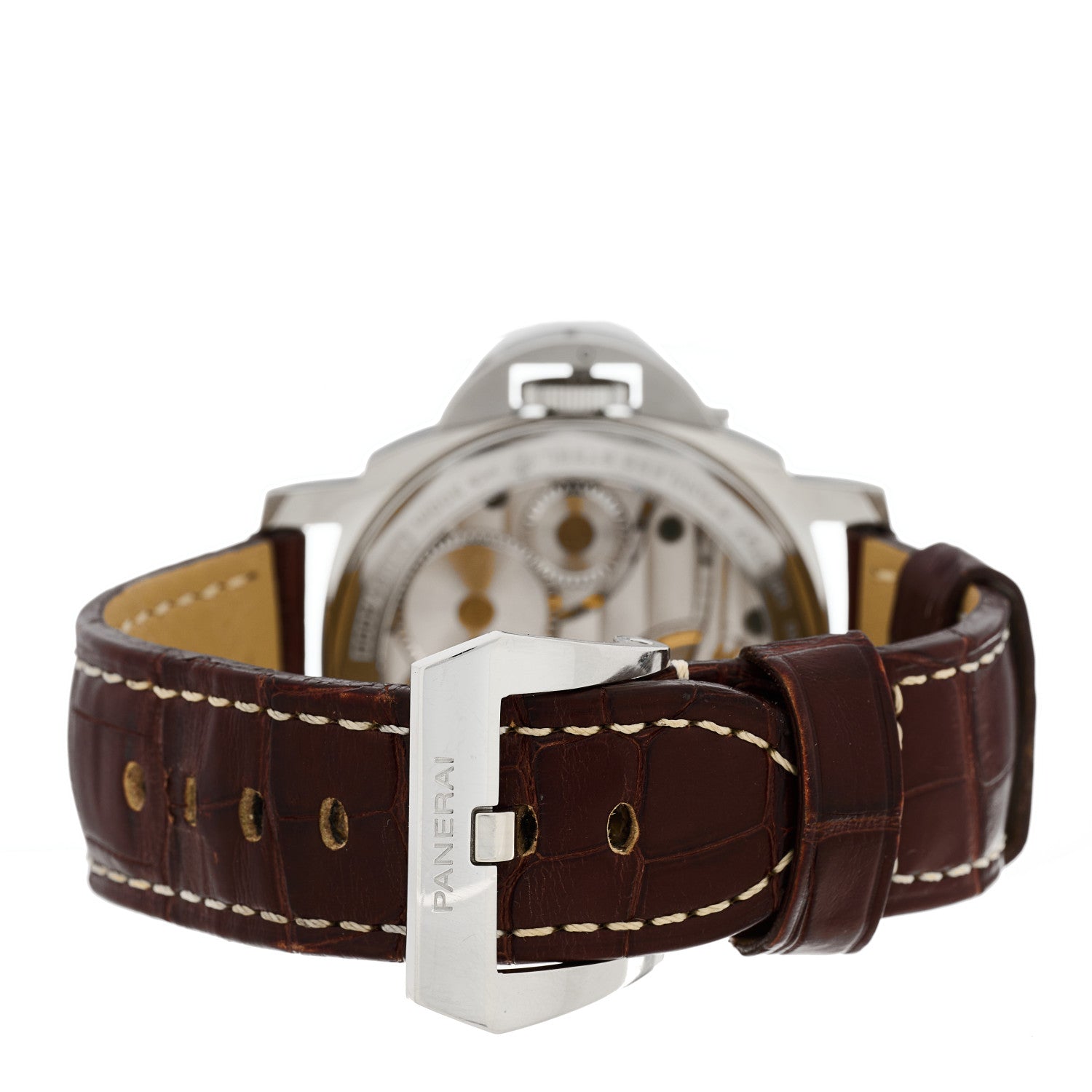 Panerai Stainless Steel Alligator 44mm Luminor Base Manual Winding Watch Black PAM00112 3 of 6