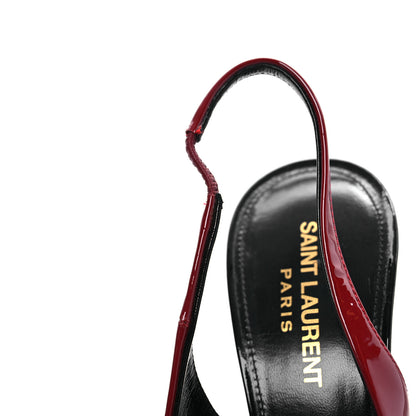 Saint Laurent Patent Calfskin Zoe 105 Slingback Pump 39 Opyum Red 10 of 12