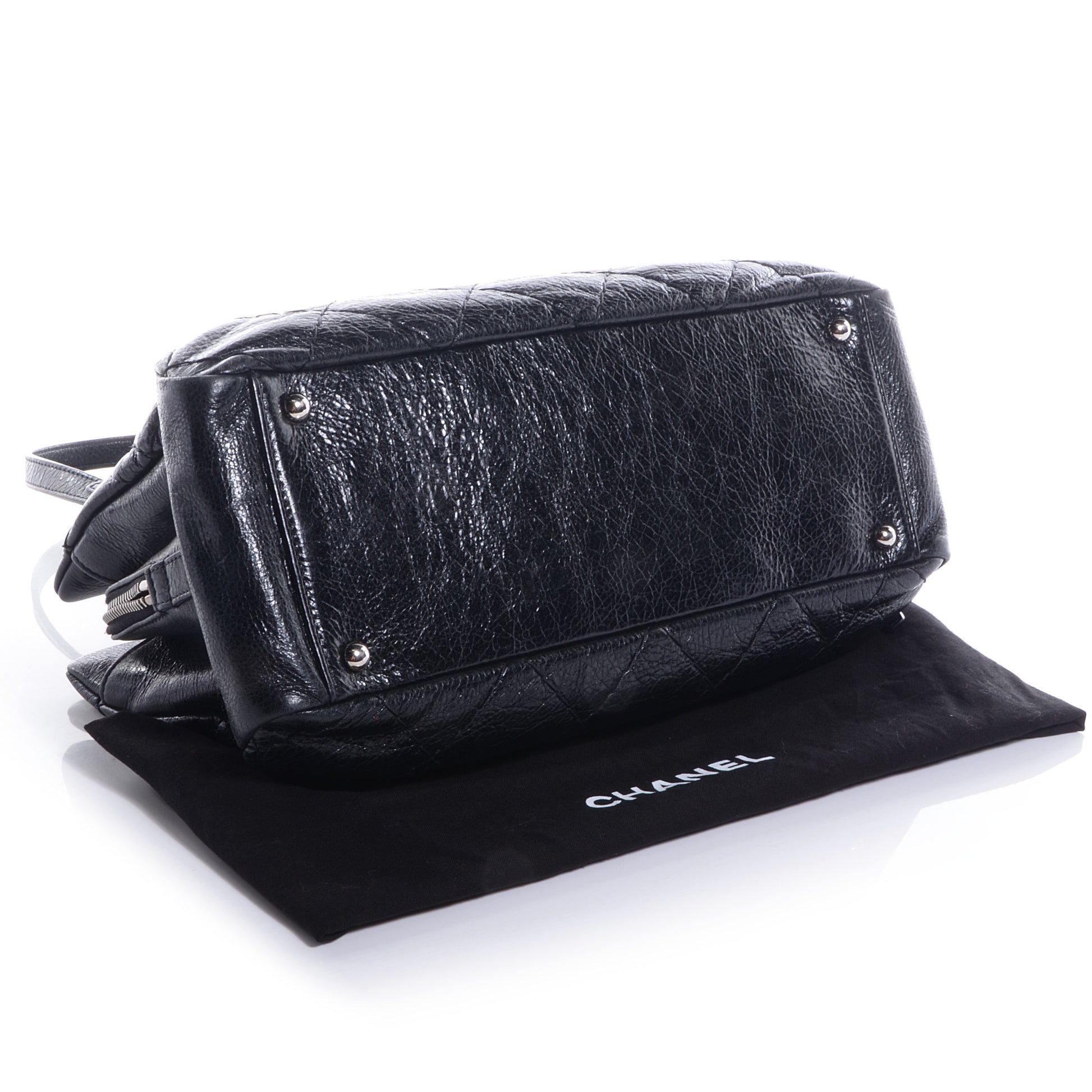 Chanel Glazed Calfskin Small On The Road Zip Tote Black 4 of 7