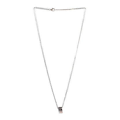 Cartier 18K White Pink Gold Diamond Three Ring LOVE Pendant Necklace 3 of 7