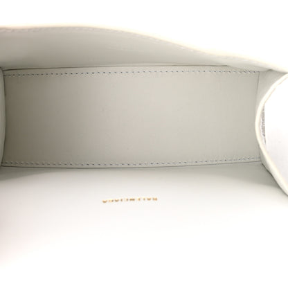 Balenciaga Shiny Calfskin Crocodile Embossed Hourglass Top Handle Bag XS Optic White 5 of 11