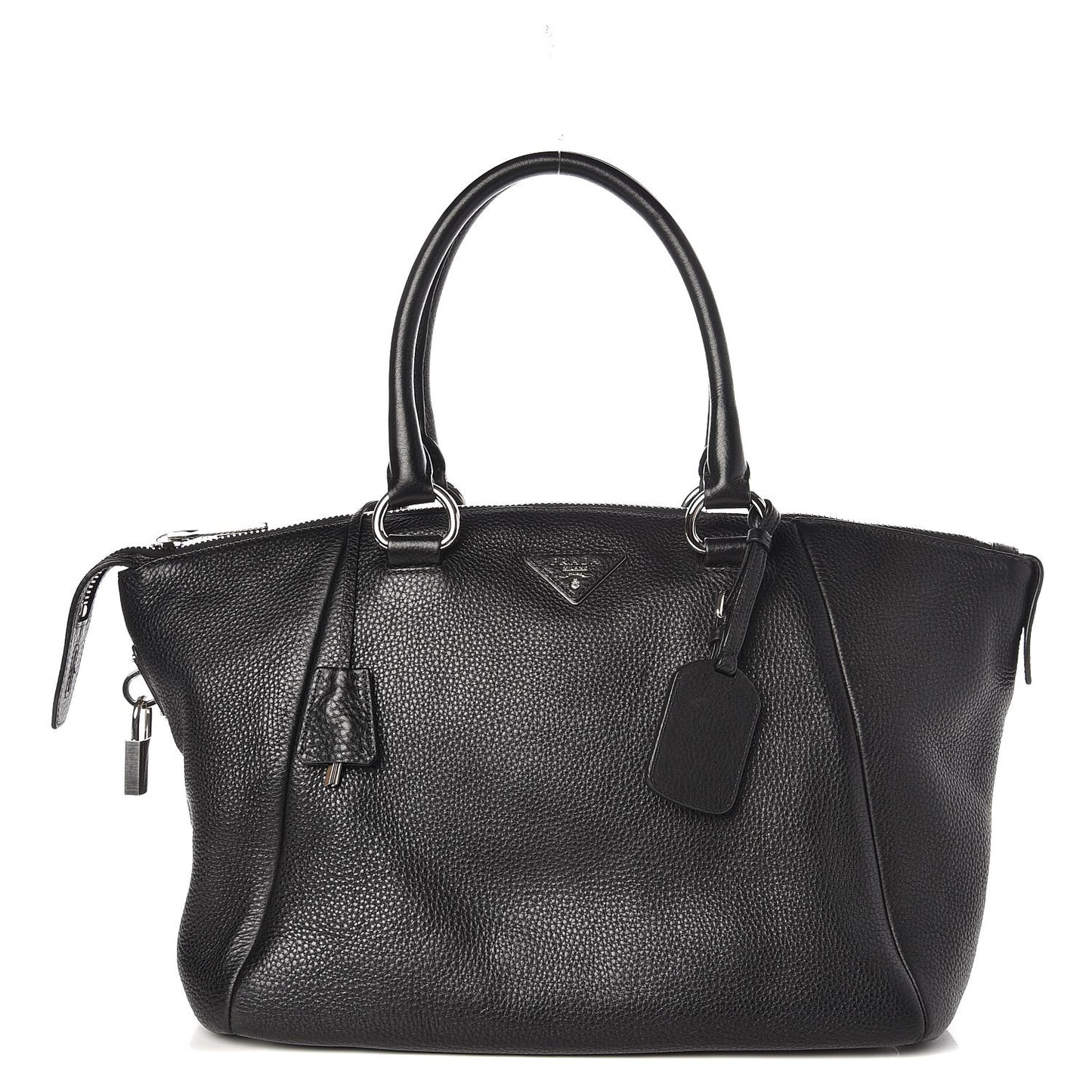 Vitello Daino Shopping Tote Nero Black