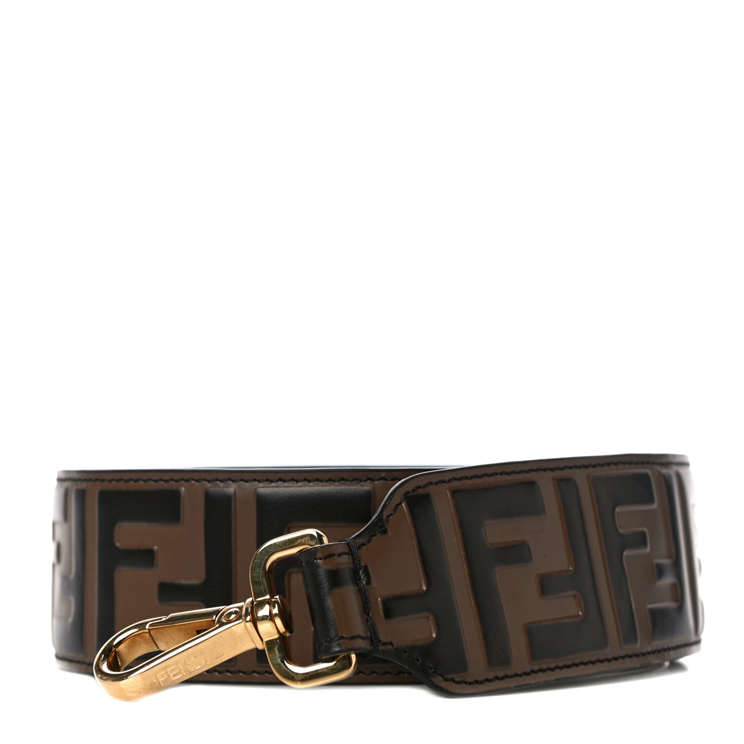 Fendi Vitello Century Bi-Color FF 1974 Embossed Strap You Maya Black 1 of 7